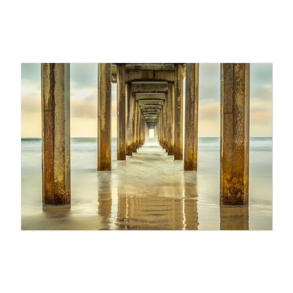 Golden Doorway - San Diego California Photography Beach Ocean Coastal Architecture Bridge Boardwalk Minimalist Unframed Wall Art Print 32 x 48 inches
