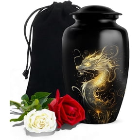 Golden Dragon Cremation Urn, Dragon Urns For Ashes Adult Male, Funeral Urn For Human Ashes, Cremation Urn For Ashes Keepsake, Size 6 Inch 1pcs