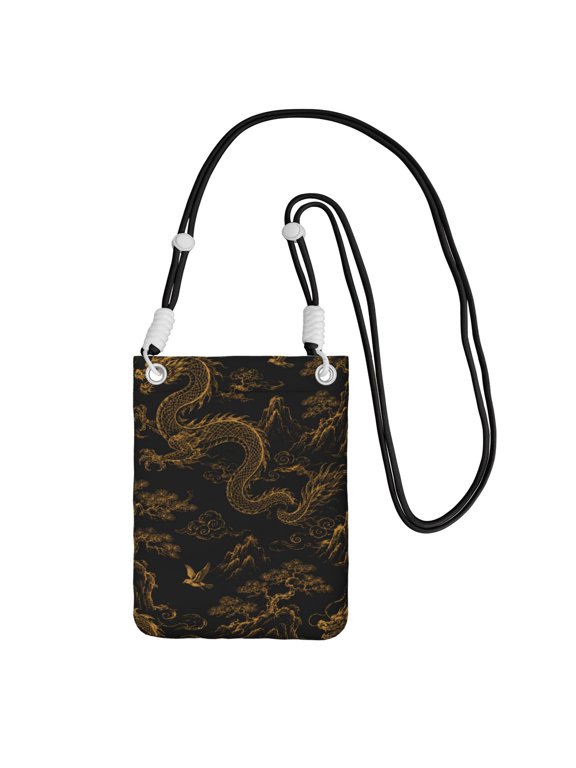 Golden Dragon Mountain Scenic Art Small Crossbody Phone Bag, Cell Phone Purse with Adjustable Removable Strap, Mini Travel Shoulder Pouch