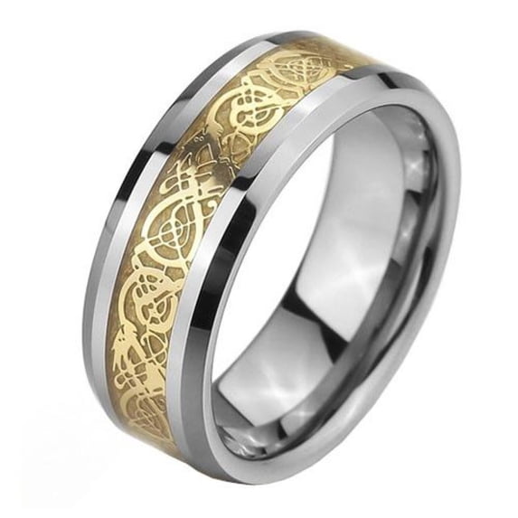 Golden Dragon Tungsten Wedding Ring