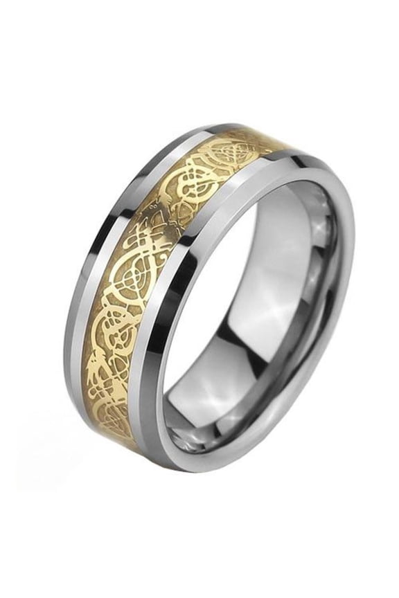 Golden Dragon Tungsten Wedding Ring
