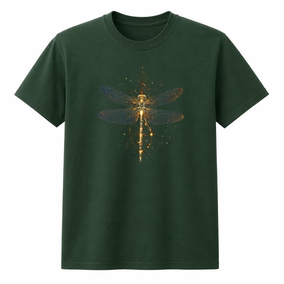 Golden Dragonfly Graphic T-Shirt, Unisex Classic Fit Cotton Tee