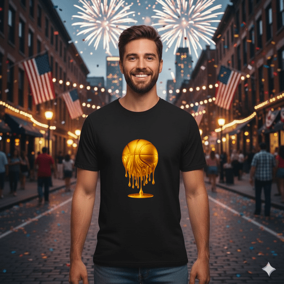 Golden Drip Basketball Respect The Swag Court Style Sports Graphic Unisex T-Shirt, up to size 5XL