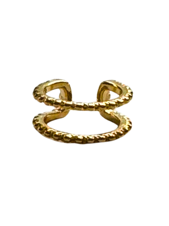 Golden Duo Ear Cuff - no piercing required gold