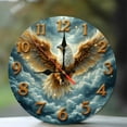 thumbnail image 1 of Golden Eagle Clock 10-Inch Silent Wooden Wall Clock, Battery Operated (AA Batteries Not Included), Artistic Home Decor, 1 of 8