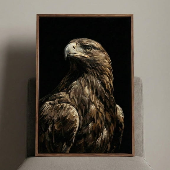 Golden Eagle Dark Wildlife Wall Decor Unframed Paper Print