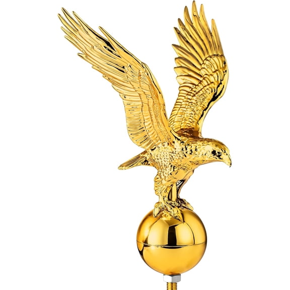 Golden Eagle Flagpole Topper, 13" Eagle Ornament for 20/25/30 Ft Telescopic/Sectional s Outdoor, Fit 2" Standard USA s, Auro 1 - Gold