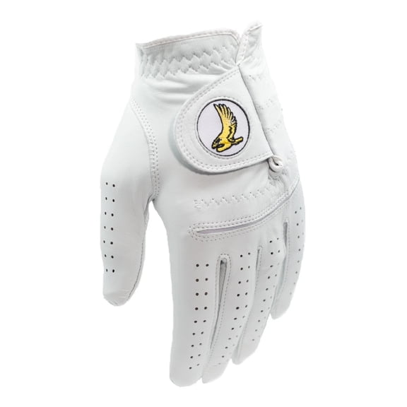 Golden Eagle Golf Glove, White, 5-Pack, Men Left Hand, Cadet Large