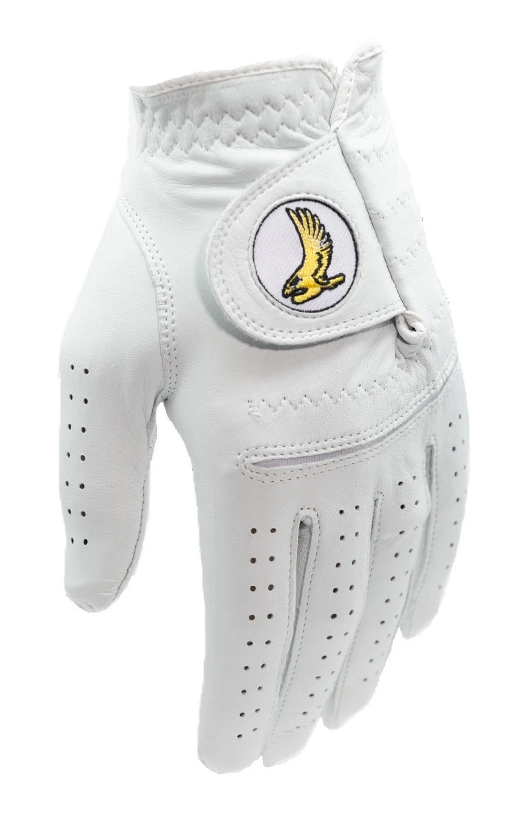 Golden Eagle Golf Glove, White, 5-Pack, Men Left Hand, Medium/Large