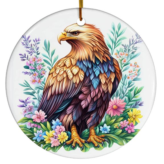 Golden Eagle Ornament, Bird Ornament with Golden Eagle Design, Ornament for Animal Lovers, Gift for Women, Men, Boys, Girls, Gift for Birthdays & Christmas, Christmas Ornament 2025
