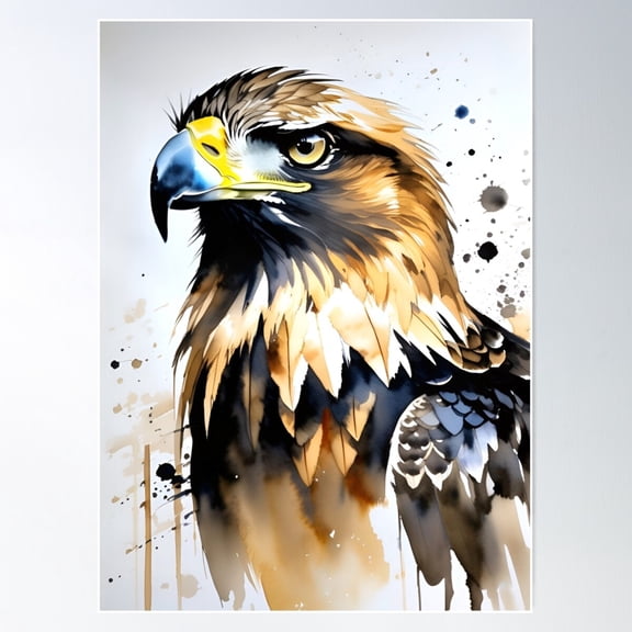 Golden Eagle Poster Wall Art, Modern Wall Decor For Living Room Bedroom, 12x18 UNFRAMED