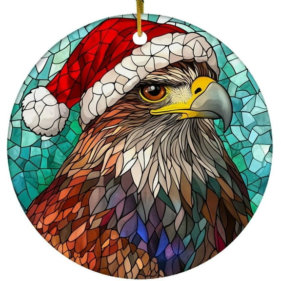Golden Eagle Stained Glass Ornaments, Golden Eagle Ornament,Golden Eagle Christmas Tree Ornament, Golden Eagle Xmas Decorations yDXssK