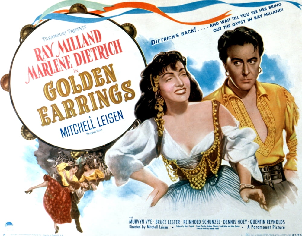 Golden Earrings Canvas Art - (28 x 22)