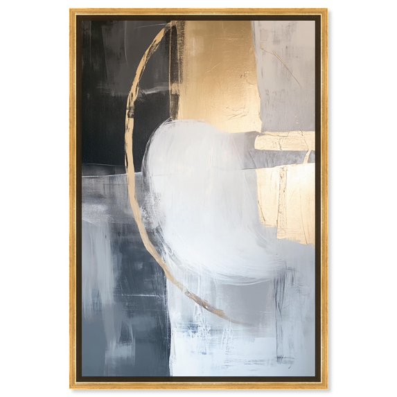 Golden Eclipse Canvas Gemstone Abstract Art by Art Remedy, Gold Frame, 20" x 30"