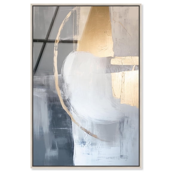 Golden Eclipse Framed High-Gloss Acrylic Glass Wall Art Gemstone Abstract Art by Art Remedy, Silver Frame, 24 x 36