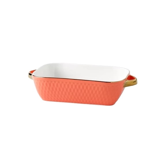 Golden Edged Baking Tray Rectangular Baking Pan Household Microwave Oven Baking Cheese Bowl