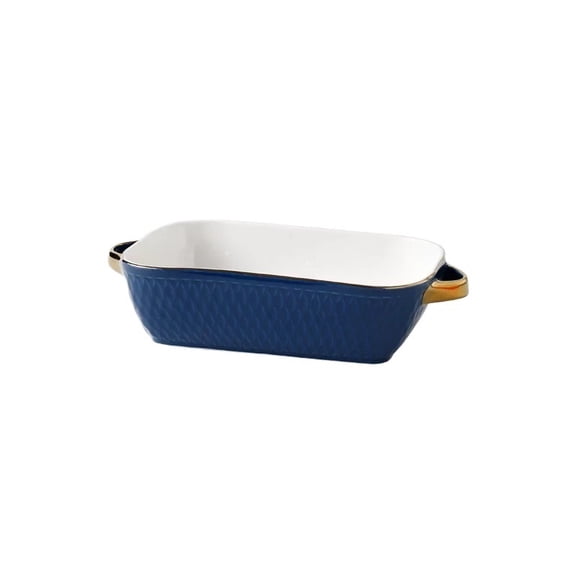 Golden Edged Baking Tray Rectangular Baking Pan Household Microwave Oven Baking Cheese Bowl