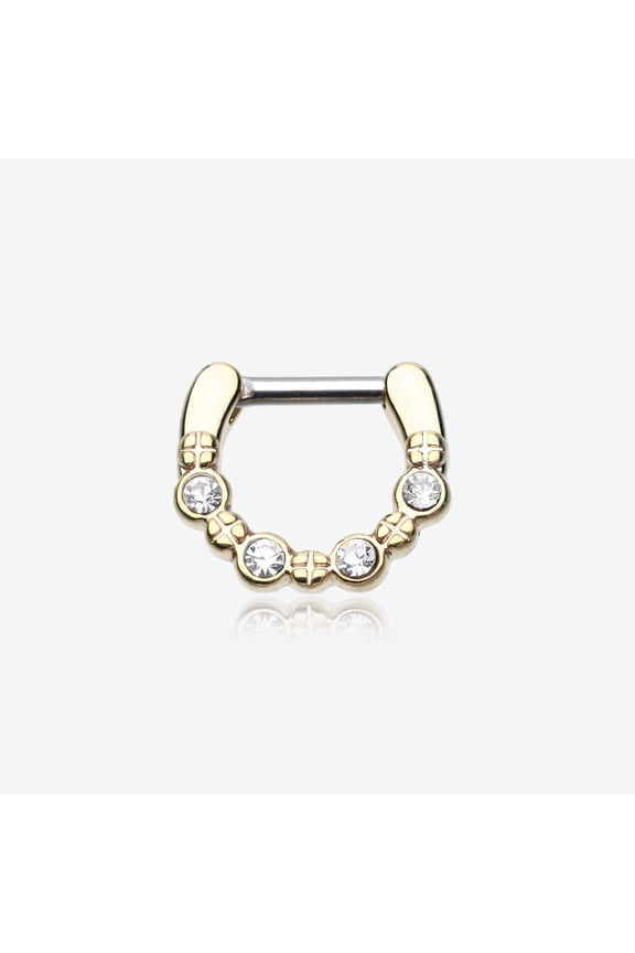 Golden Elan Multi-Gem Septum Clicker