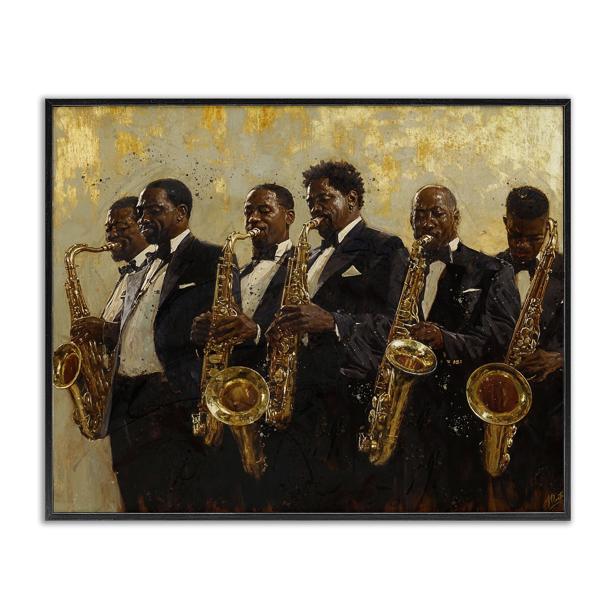 Golden Era Ensemble Black Framed Giclee Art, design by Marta Wiley