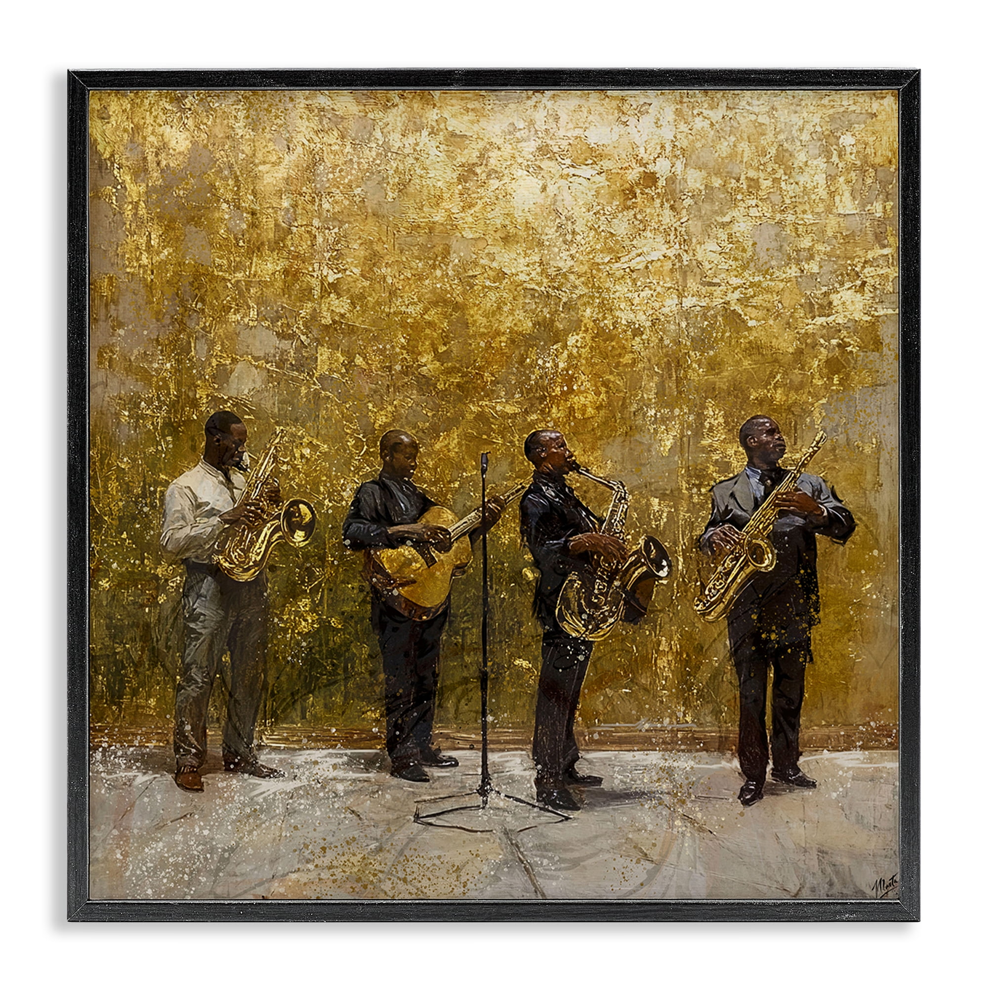 Golden Era Jazz Musicians Black Framed Giclee Art, design by Marta Wiley