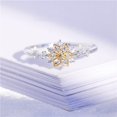 thumbnail image 1 of Golden European and American style snowflake ring birthday engagement, 1 of 4