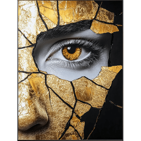 Golden Eye Abstract Canvas Wall Art, Perfect for Living Room, Bedroom, Office, Dining Room, and Hallway Decoration.
