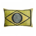 thumbnail image 1 of Golden Eye Silk Velvet Ikat Throw Pillow, 16" X 24", 1 of 5