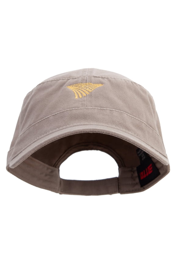 Golden Farm Field Icon Embroidered Garment Washed Adjustable Army Cap - Khaki OSFM