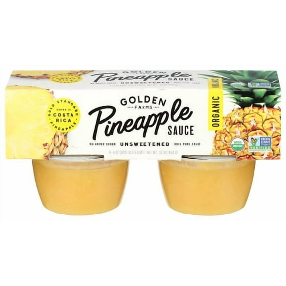 Golden Farms Sauce Pineapple Cup Original 4 Pack 16 oz (Pack of 9)