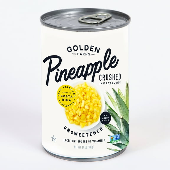 Golden Farms Unsweetened Conventional Crushed Pineapple, 14 Oz Can