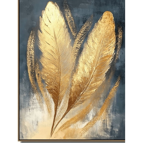 Golden Feather Decorative Painting/Canvas Art Perfect for Living Room Bedroom Office Dining Room Study Room Hotel LobbyGallery Guest Room Waiting Room Decoration.