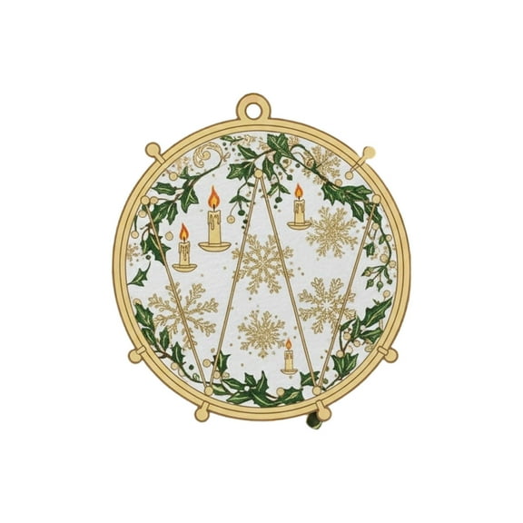 Golden Filigree Musical Instrument Ornaments Set - Handcrafted Resin Christmas Tree Decor with Violin, Guitar, Piano, Drum, Trumpet for Holiday Gift