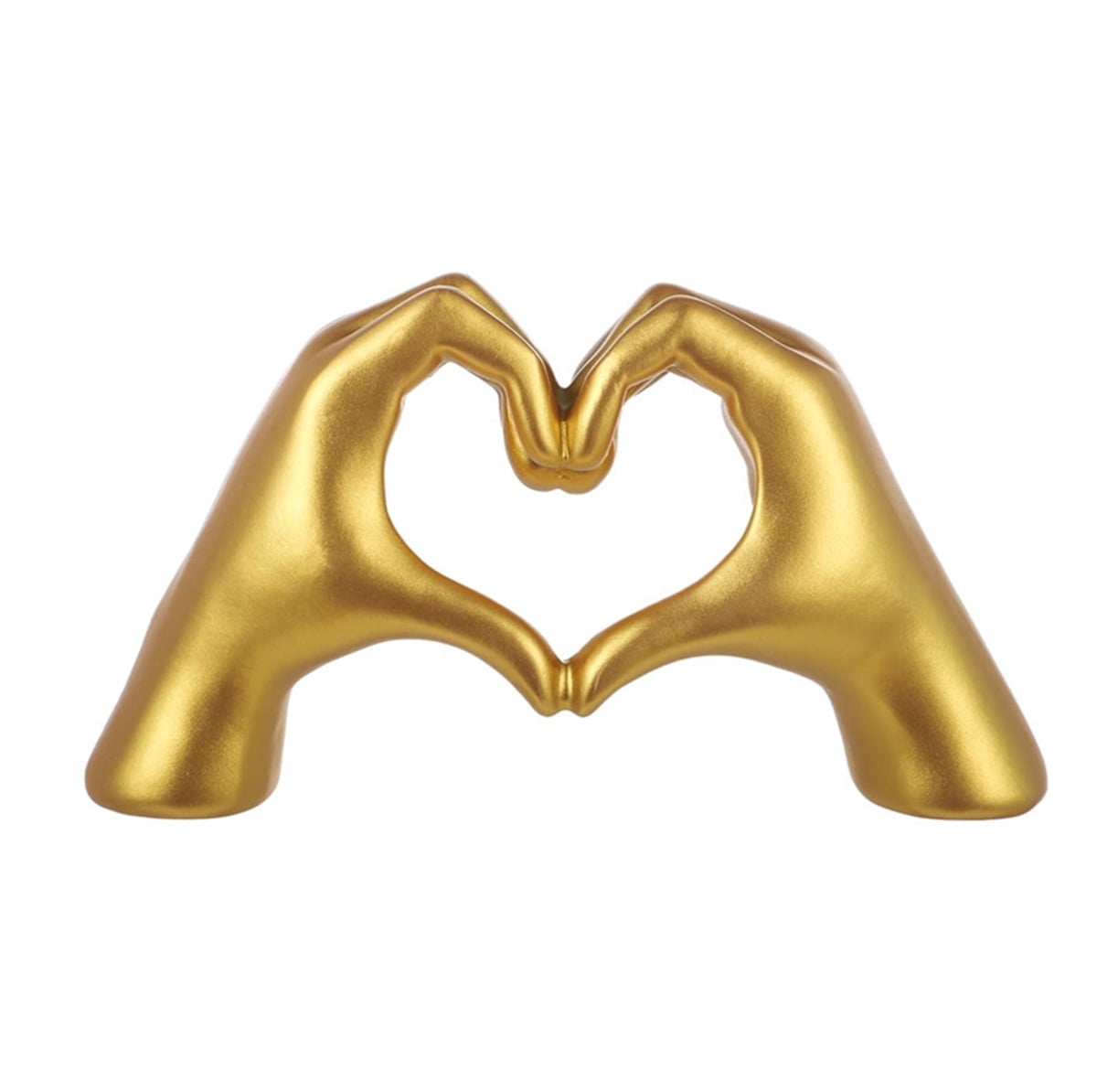 Golden Finger Decoration Sculpture 1 Pc,Beautiful Heart Hands Sculpture Decor,Heart Shape Finger Gesture Statue,Modern Love Sign Gold Finger Statue,Heart Gesture Ornaments for Wedding