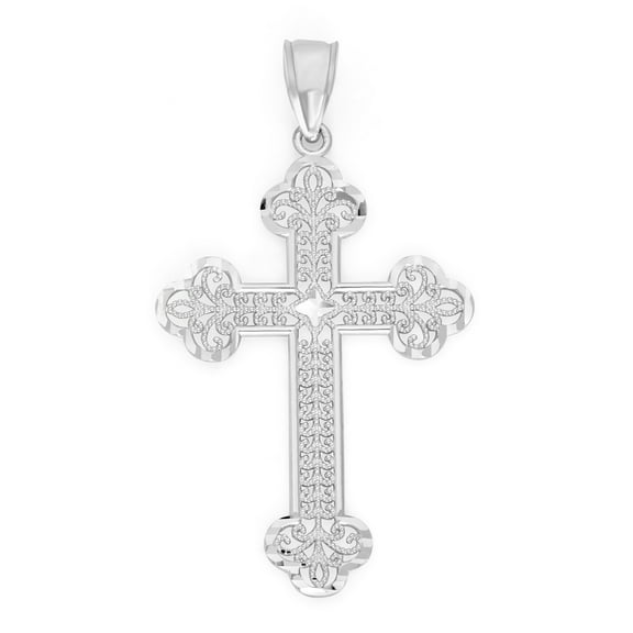 Golden Fire 925 Sterling Silver Cross Pendant - Spiritual Gift for Women and Men