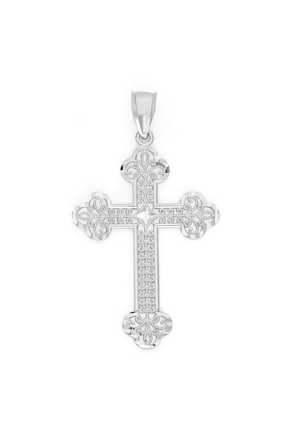 Golden Fire 925 Sterling Silver Cross Pendant - Spiritual Gift for Women and Men
