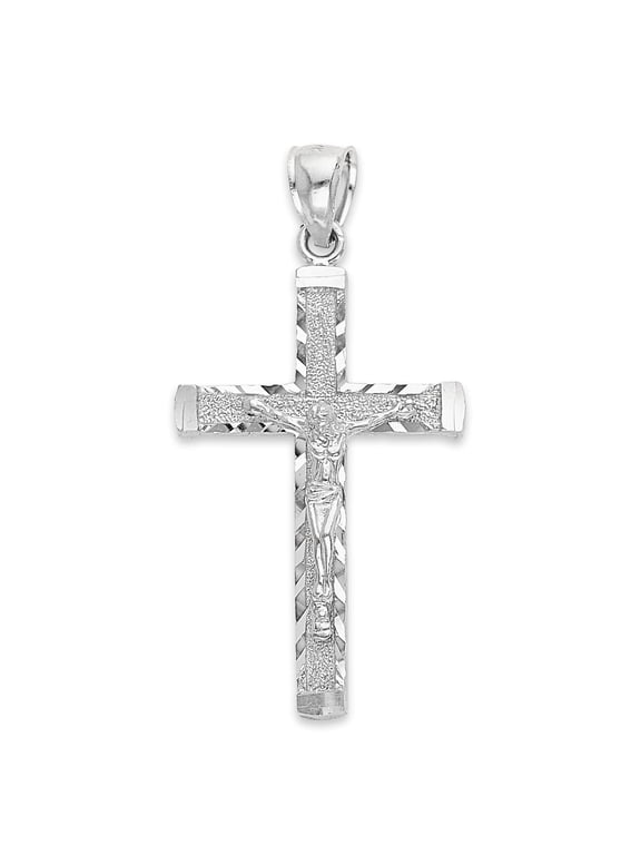 925 Sterling Silver Crucifix Pendant for Men - Silver Christian Jewelry