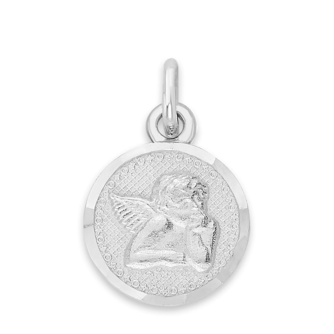 Golden Fire 925 Sterling Silver Guardian Angel Charm, Religious Jewelry for Women