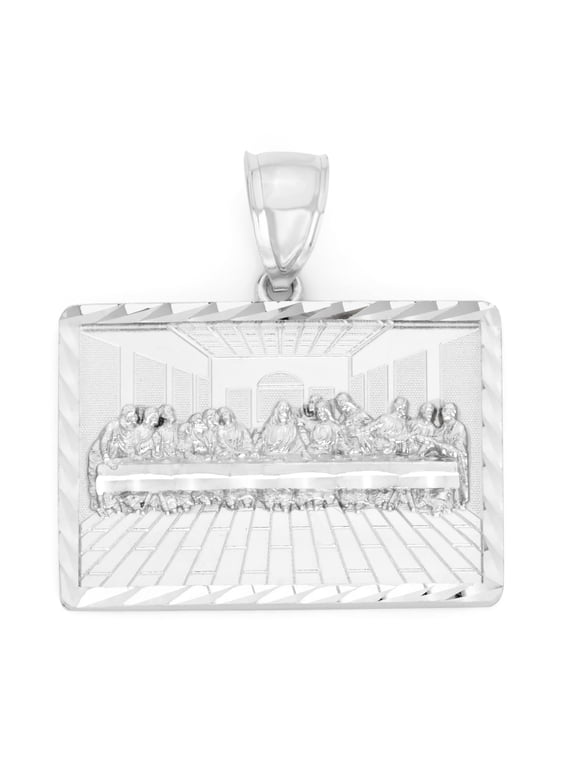 Golden Fire 925 Sterling Silver Last Supper Pendant, Catholic Gifts for Men