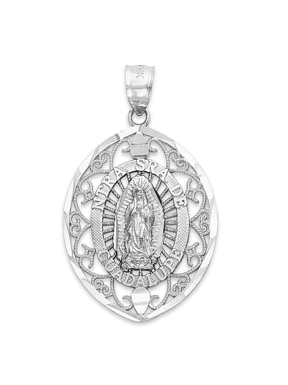 925 Sterling Silver Virgin Mary Pendant - Our Lady of Guadalupe Jewelry Gifts for Women