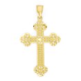 thumbnail image 1 of Golden Fire Solid 10k Gold Cross Pendant Necklace - Christian Jewelry Gift for Men and Women, 1 of 6