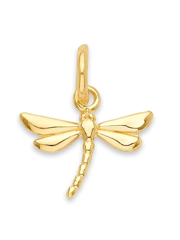 Solid 10k Gold Dragonfly Charm - Symbolic Jewelry Gifts for Women