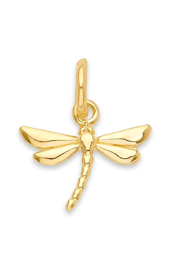 Solid 10k Gold Dragonfly Charm - Symbolic Jewelry Gifts for Women