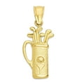 thumbnail image 1 of Golden Fire Solid 10k Gold Golf bag Pendant Necklace - Golf Jewelry Gifts for Men and Women, 1 of 4