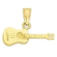 thumbnail image 1 of Golden Fire Solid 10k Gold Guitar Pendant Necklace - Music Jewelry Gifts for Women, 1 of 5