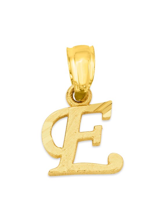 Golden Fire Solid 10k Gold Initial Pendant - Personalized Jewelry for Women