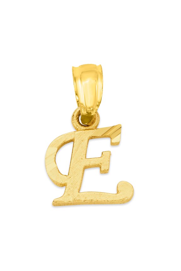 Golden Fire Solid 10k Gold Initial Pendant - Personalized Jewelry for Women