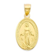 Golden Fire Miraculous Medal Our Lady of Guadalupe Necklace Pendants 10k Gold