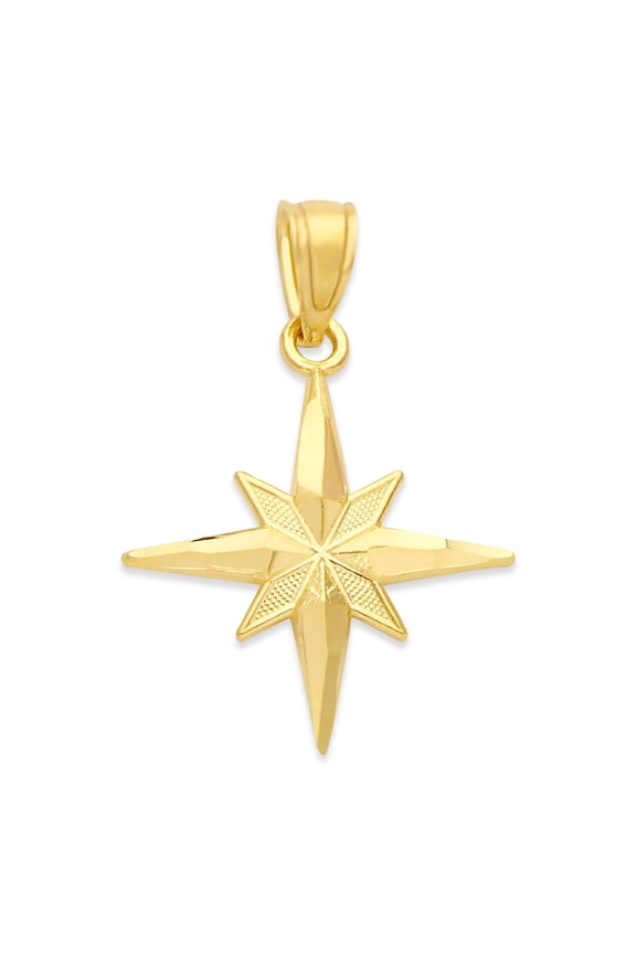 Solid 10k Gold North Star Pendant - Celestial Jewelry Gifts for Women