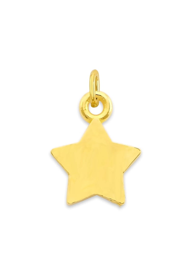 Solid 10k Gold Star Charm - Symbolic Jewelry Gifts for Women
