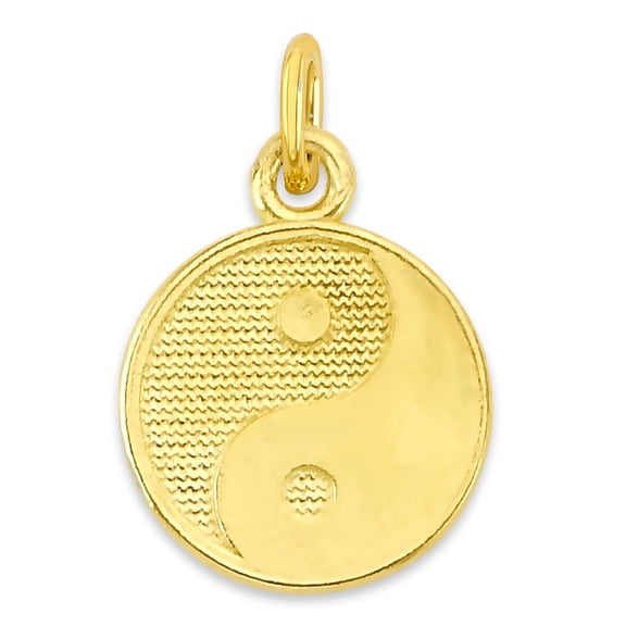 Golden Fire Solid 10k Gold Yin Yang Charm - Tiny Spiritual Charm for Women